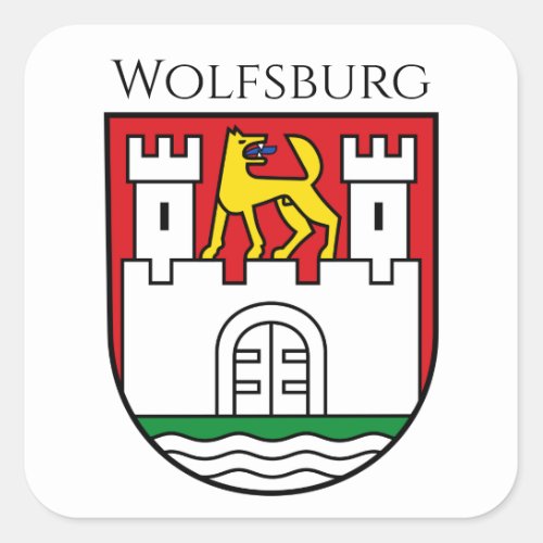 Wolfsburg coat of arms Germany Square Sticker