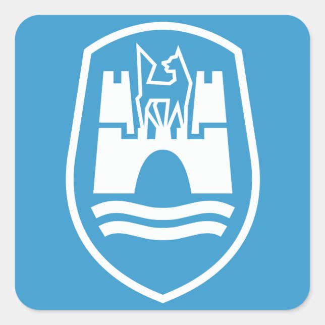 Wolfsburg Coat of Arms (white) Square Sticker (Front)