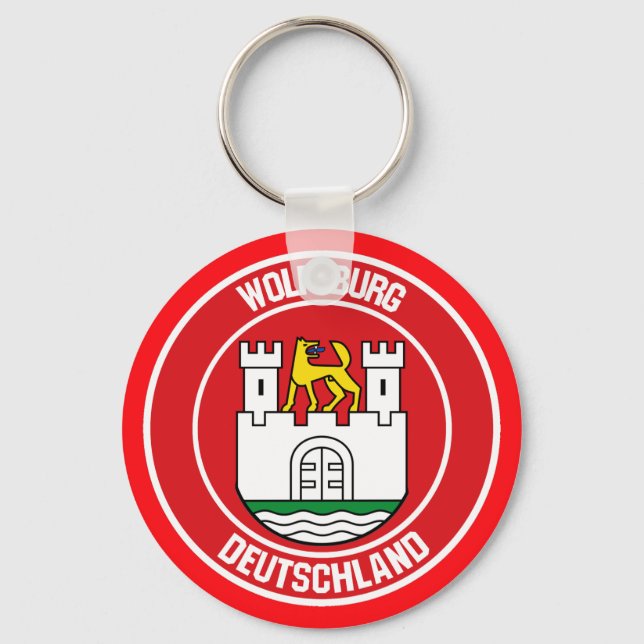 Wolfsburg Round Emblem Keychain (Front)