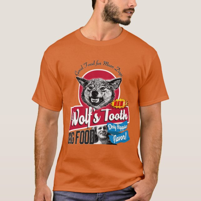 Wolfsooth Dog Food Dirty Hippie Flavor funny retro T-Shirt (Front)