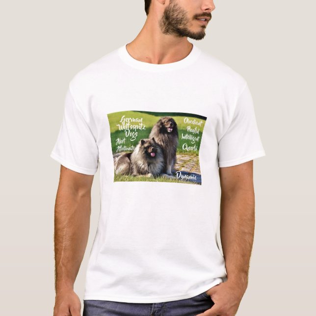 Wolfssprit-Keeshond Dog Breed Traits T-Shirt (Front)