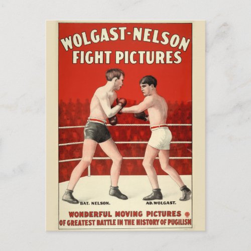 Wolgast_Nelson Fight Pictures _ Restored Poster Postcard