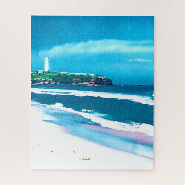 Wollongong Beach lighthouse NSW Jigsaw Puzzle (Vertical)