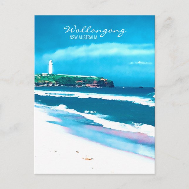 Wollongong Beach lighthouse NSW Postcard (Front)