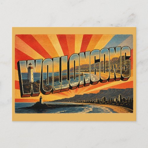 Wollongong NSW Australia Vintage Travel Art Postcard