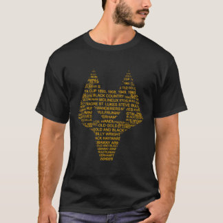 Wolverhampton England Gift Wolves Black Gold Word T-Shirt