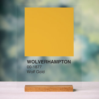 Wolverhampton Wolf Gold - Clear Background Acrylic Sign
