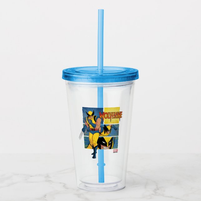 Wolverine Character Panel Graphic Acrylic Tumbler (Front)