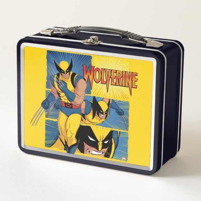 Wolverine Character Panel Graphic Metal Lunch Box (Front)