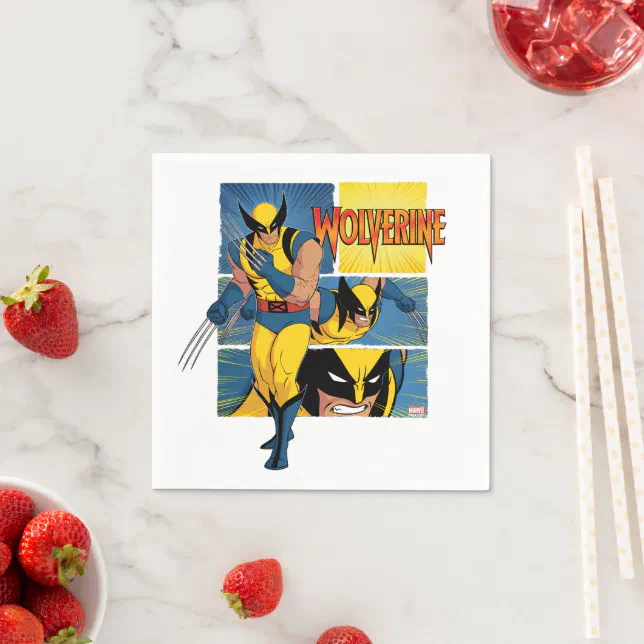 Wolverine Character Panel Graphic Napkins | Zazzle