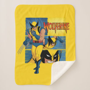 Wolverine Character Panel Graphic Sherpa Blanket