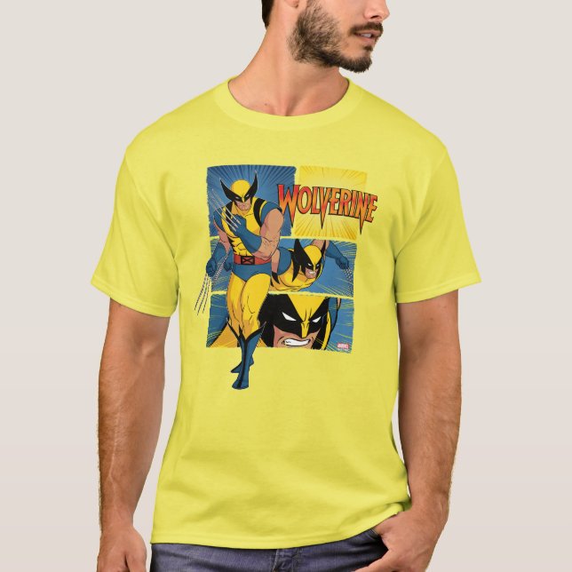 Wolverine Character Panel Graphic T-Shirt (Front)