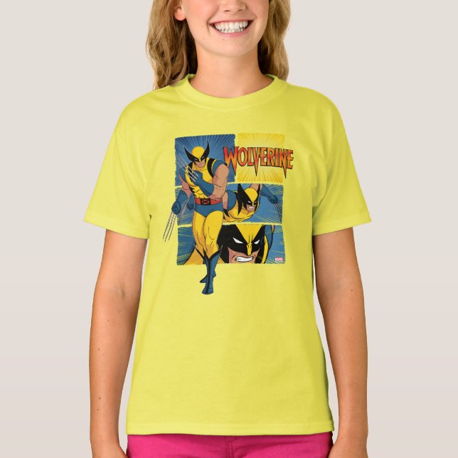 Wolverine Character Panel Graphic T-Shirt (Front)