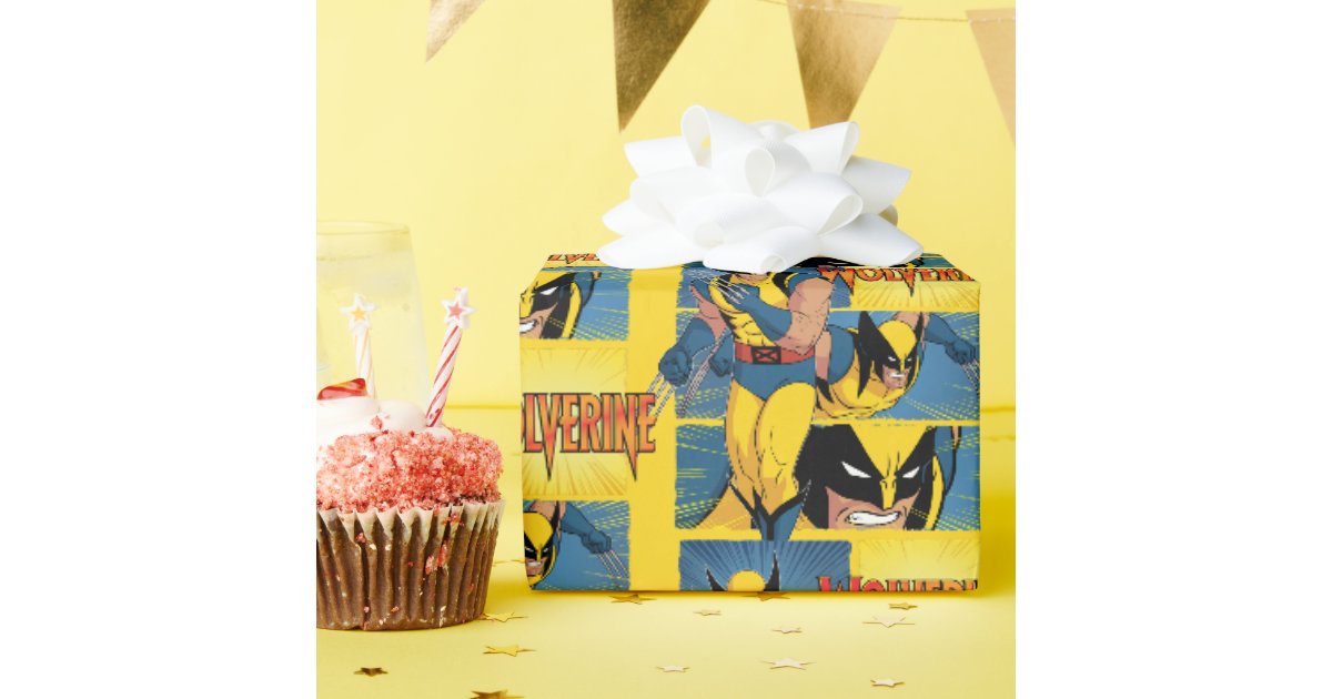 Wolverine Character Panel Graphic Wrapping Paper | Zazzle