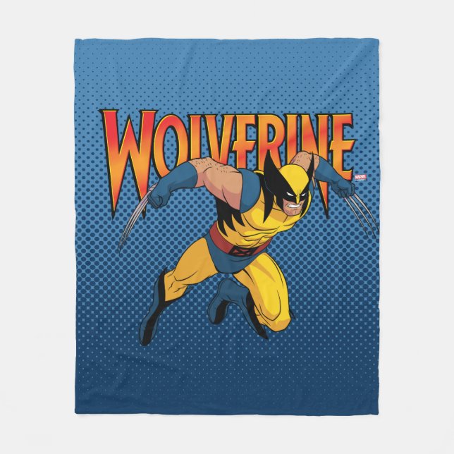 Wolverine Character Pose Fleece Blanket (Front)
