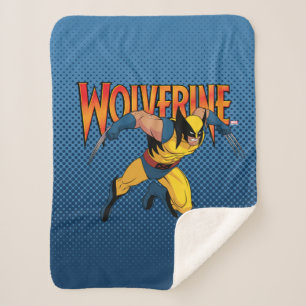 Wolverine Character Pose Sherpa Blanket
