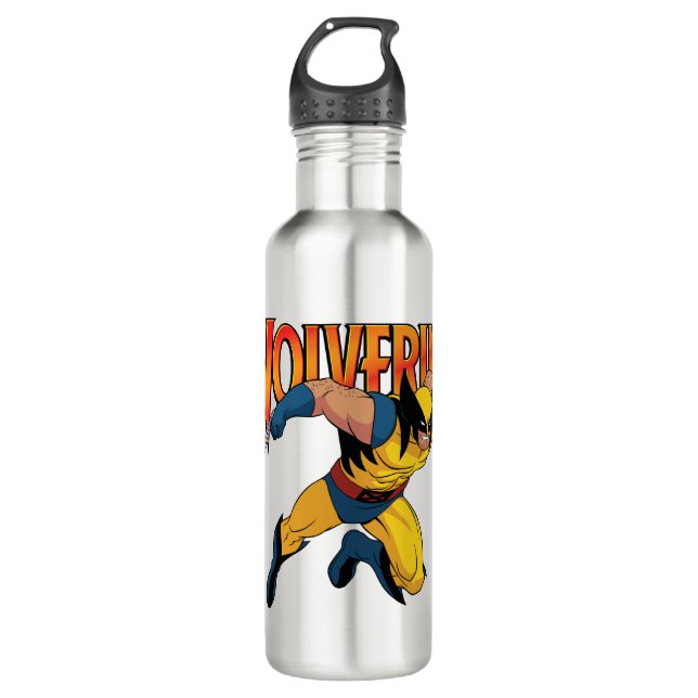 Wolverine Character Pose Stainless Steel Water Bottle (Front)
