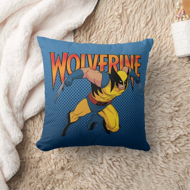Wolverine Character Pose Throw Pillow (Blanket)