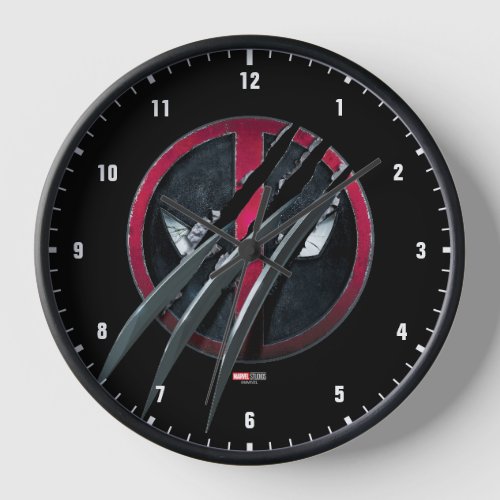 Wolverine Claws Slashing Deadpool Icon Clock