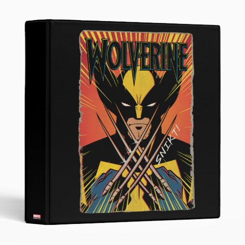 Wolverine Comic Book Cover Style Graphic 3 Ring Binder