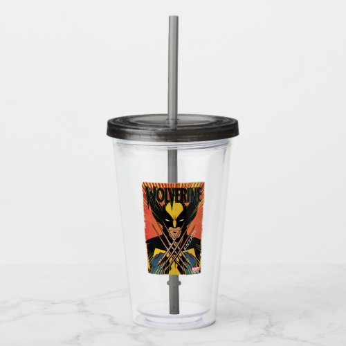 Wolverine Comic Book Cover Style Graphic Acrylic Tumbler