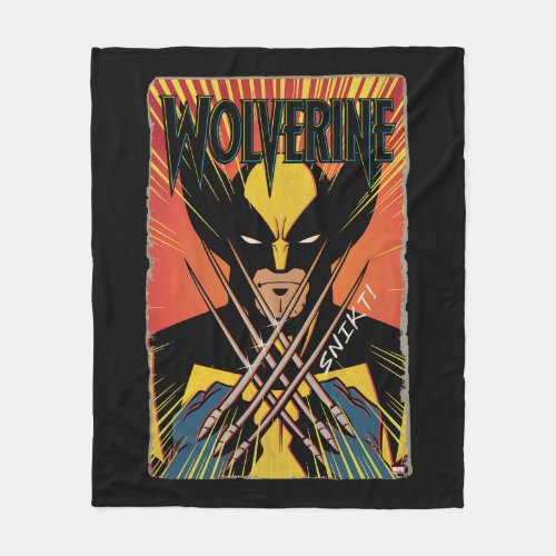 Wolverine Comic Book Cover Style Graphic Fleece Blanket