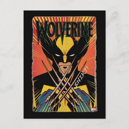 Wolverine Comic Book Cover Style Graphic Postcard