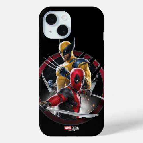 Wolverine  Deadpool in Slashed Icon iPhone 15 Case