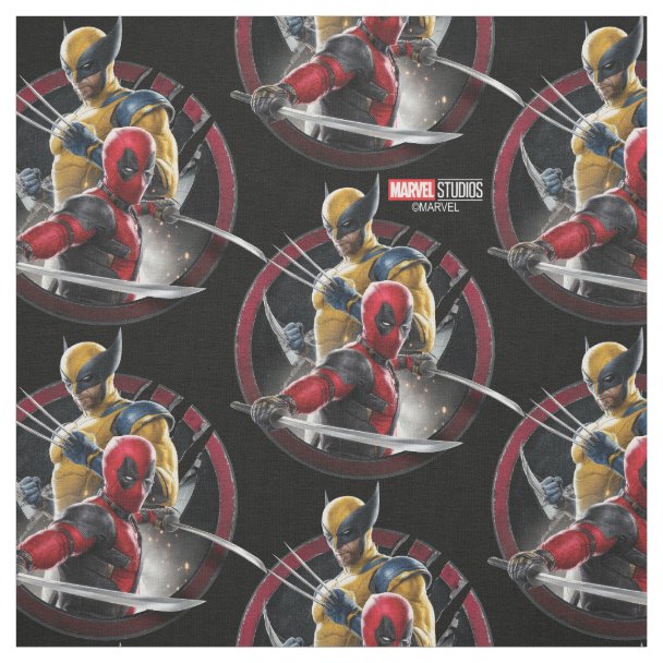 Deadpool & Wolverine Tiered Graphic Fabric | Zazzle