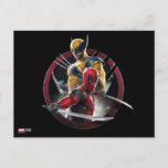 Wolverine &amp; Deadpool in Slashed Icon Postcard