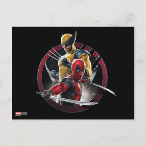 Wolverine  Deadpool in Slashed Icon Postcard