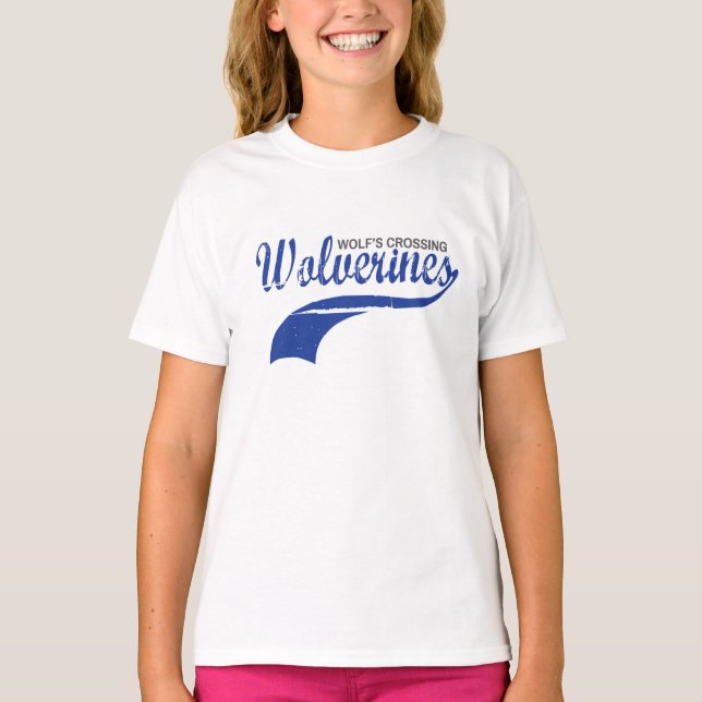 Wolverines Baseball Raglan Girls T-Shirt (Front)