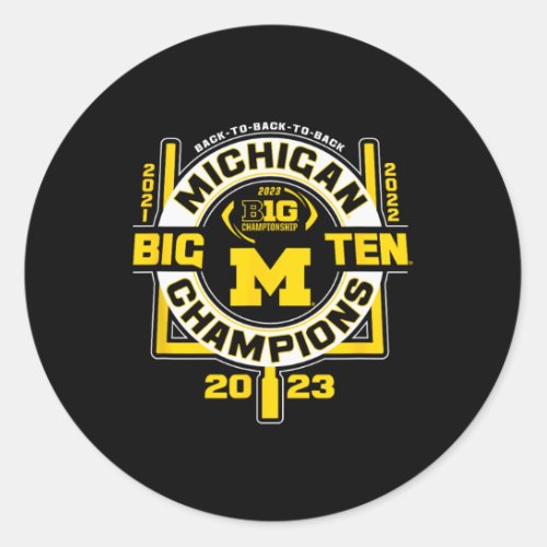 Wolverines Big Ten Champs 2023 Football 2021_2023  Classic Round Sticker