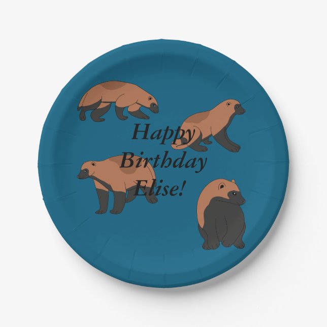 Wolverines  Birthday Paper Plates (Front)