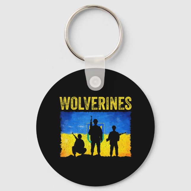 Wolverines Support Ukraine  Keychain (Front)