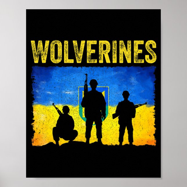 Wolverines Support Ukraine Poster (Front)