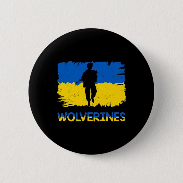 Wolverines Support Ukraine Support Ukraine Stand W Button (Front)