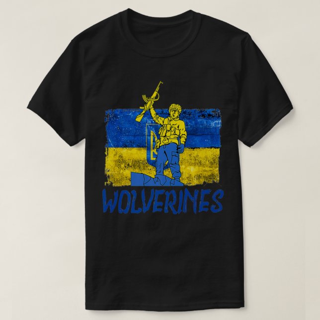 Wolverines Support Ukraine,Ukraine Wolverines Love T-Shirt (Design Front)