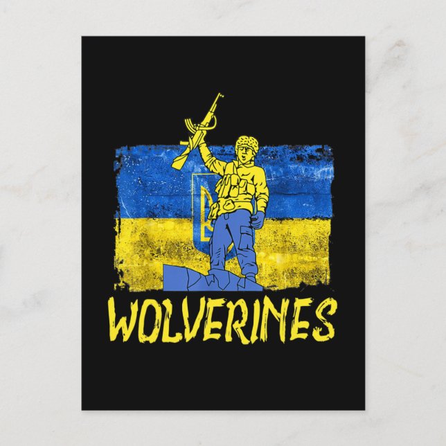 Wolverines Support Ukraine,Ukraine Wolverines Postcard (Front)