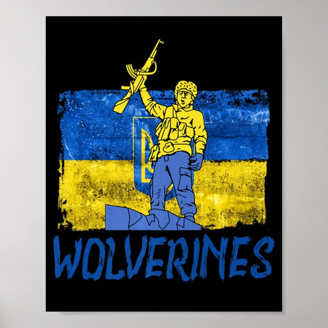 Wolverines Support UkraineUkraine Wolverines Love  Poster (Front)