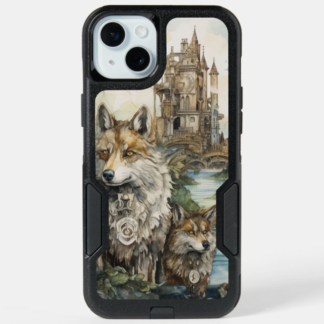 Wolves and castle otterbox iPhone case (Back)