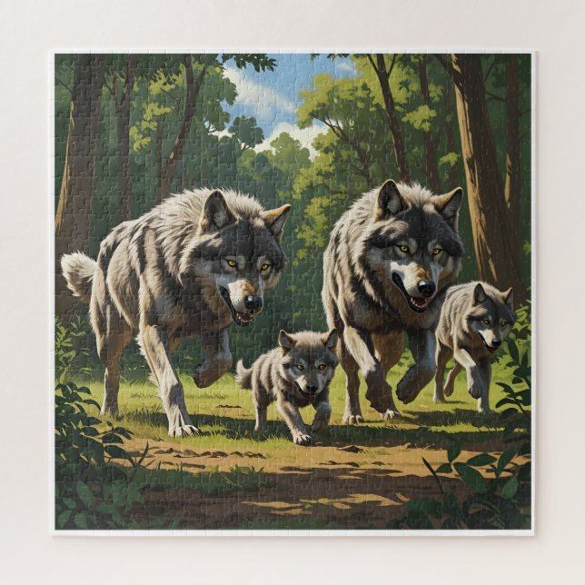 Wolves and Pups - Animal Puzzle (Vertical)