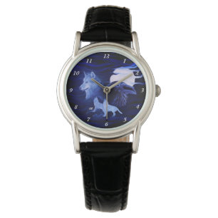 Wolves and Raven with full moon Watch