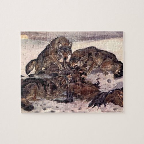 Wolves by Winifred Austen Vintage Wild Animals Jigsaw Puzzle