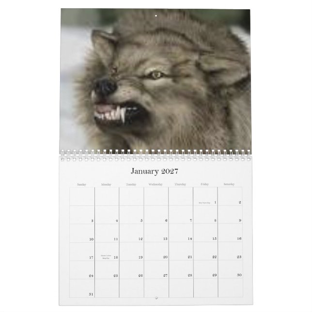 Wolves Calendar (Jan 2027)
