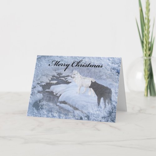 Wolves Christmas Card envelopes included Holiday Card