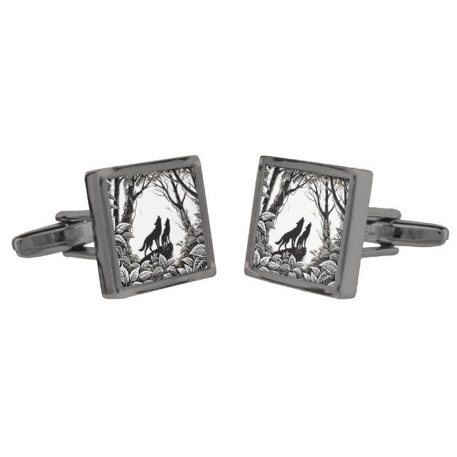 Wolves Cufflinks (Angled)