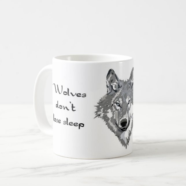 Wolves don't lose sleep over the opinion of sheep coffee mug (Front Left)