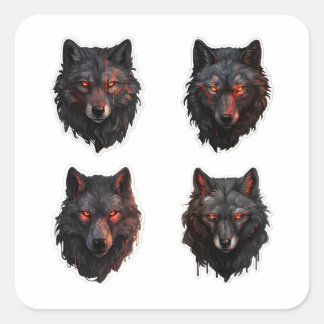 Wolves fired eyes pack of stickers