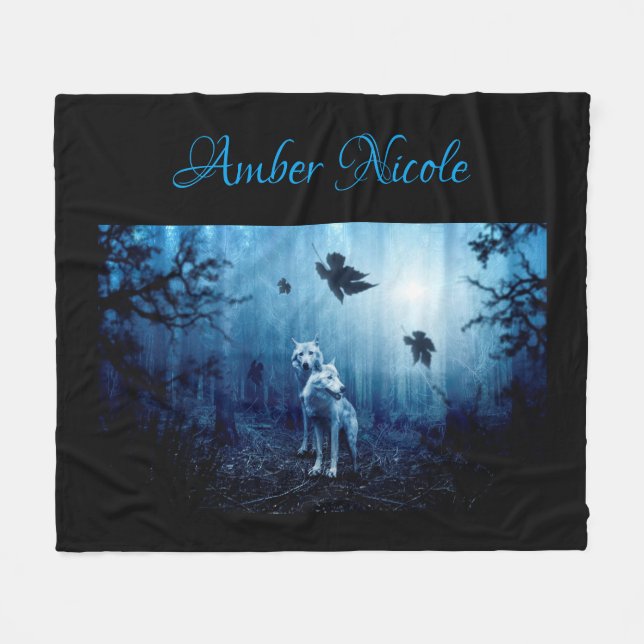 Wolves Fleece Blanket (Front (Horizontal))